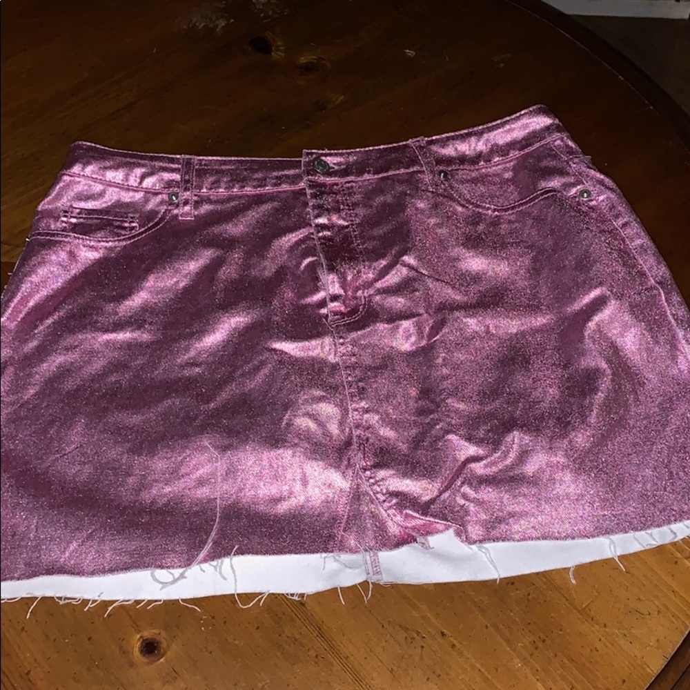 Pink metallic skirt